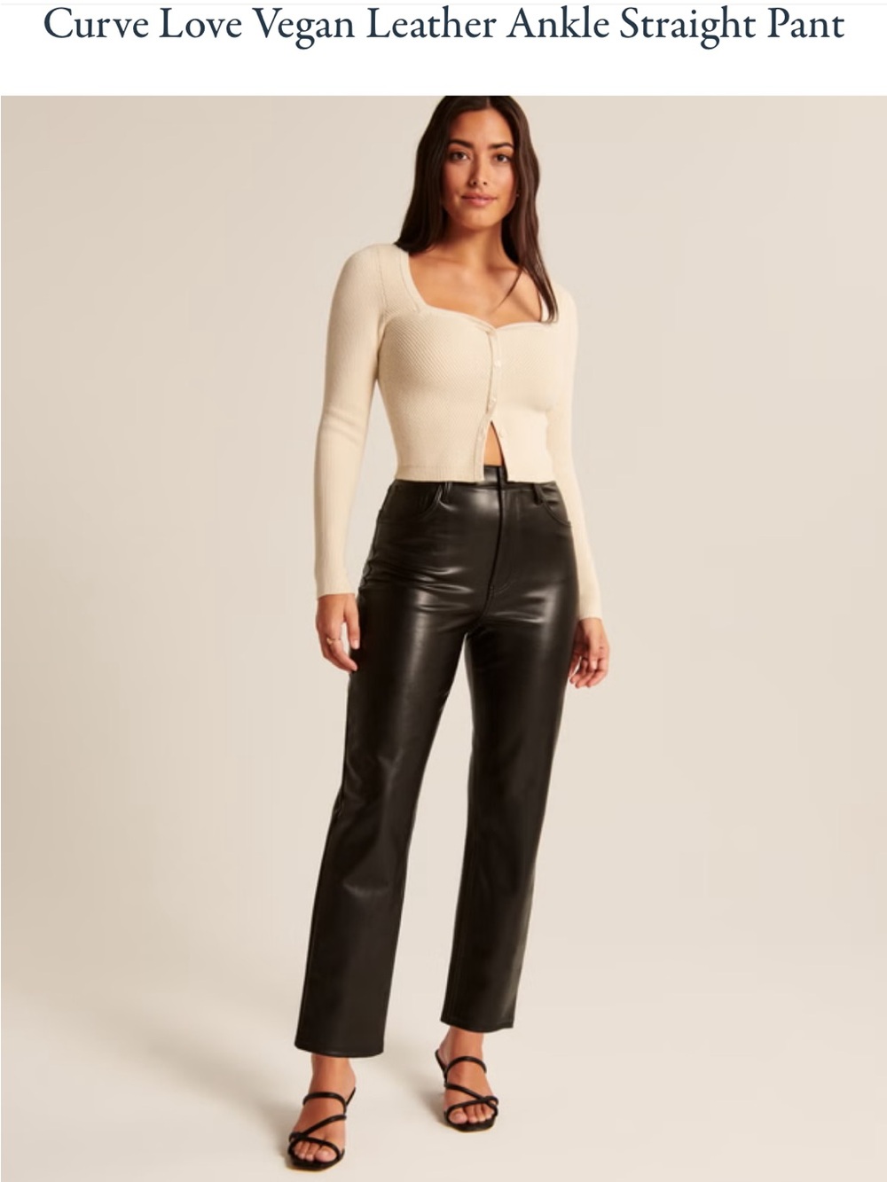 NWT Abercrombie & Fitch Vegan Leather Ankle Straight Pants
